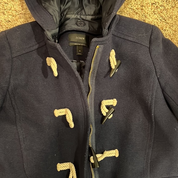 J crew Italian wool navy blue pea coat - Picture 3 of 7